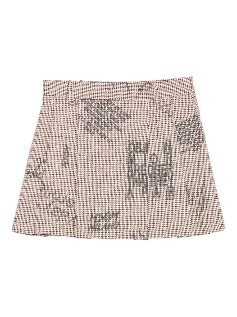 Minigonna per bambina MSGM Kids marrone con stampa grafica - Image 2