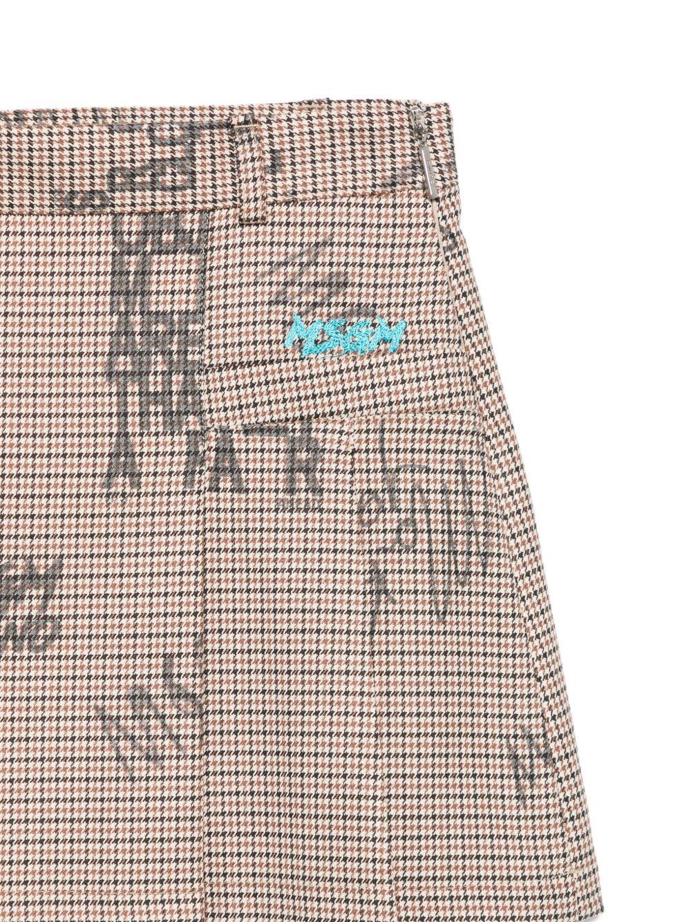 Minigonna per bambina MSGM Kids marrone con stampa grafica - Image 3