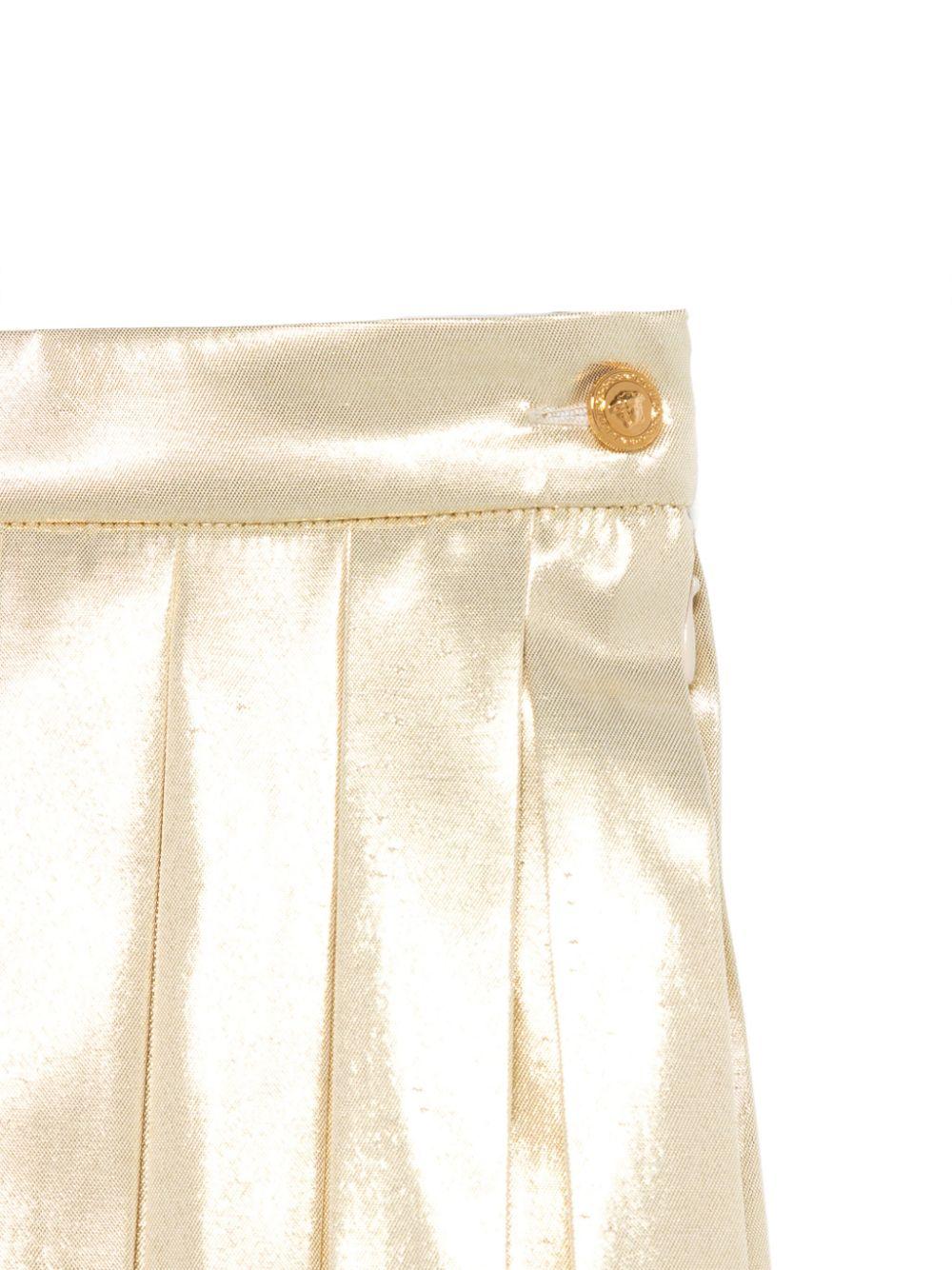 Minigonna per bambina Versace Kids color oro con plissé - Image 2