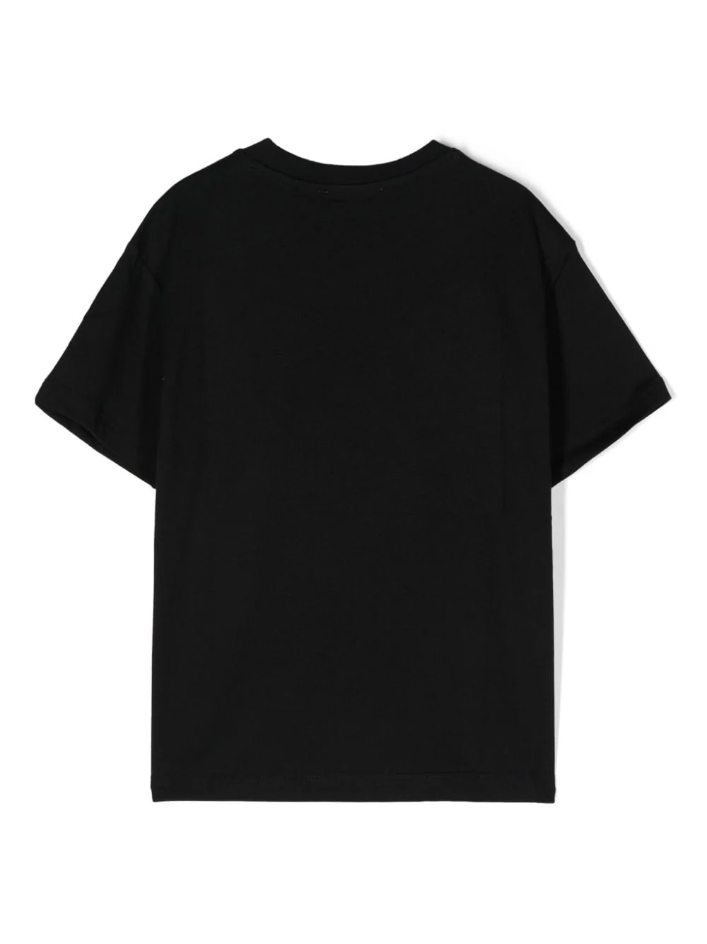 T-shirt in jersey per bambino MSGM Kids nero con bordi a coste - Image 2