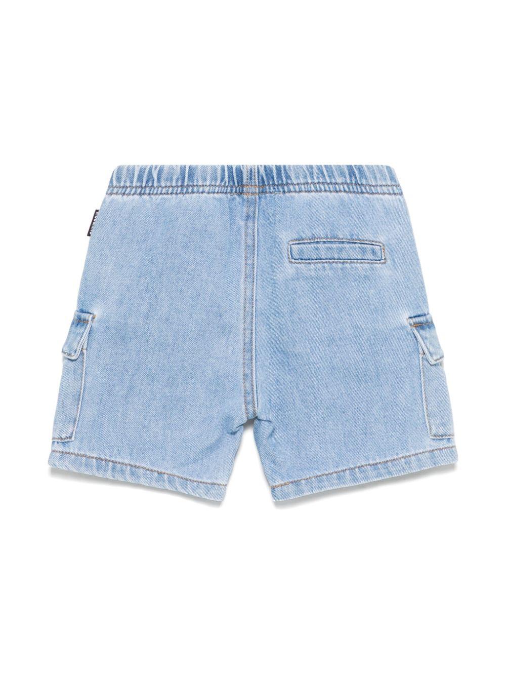 Pantaloncini ricamati Teddy Bear per neonata Moschino Kids blu con elastico in vita - Image 3