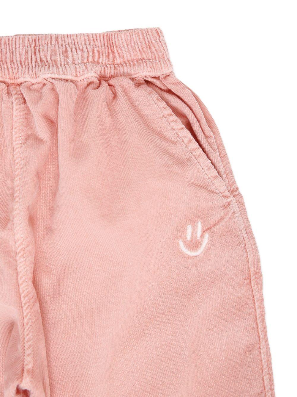 Pantaloni a coste per neonata Molo rosa cipria con vita elasticizzata - Image 3