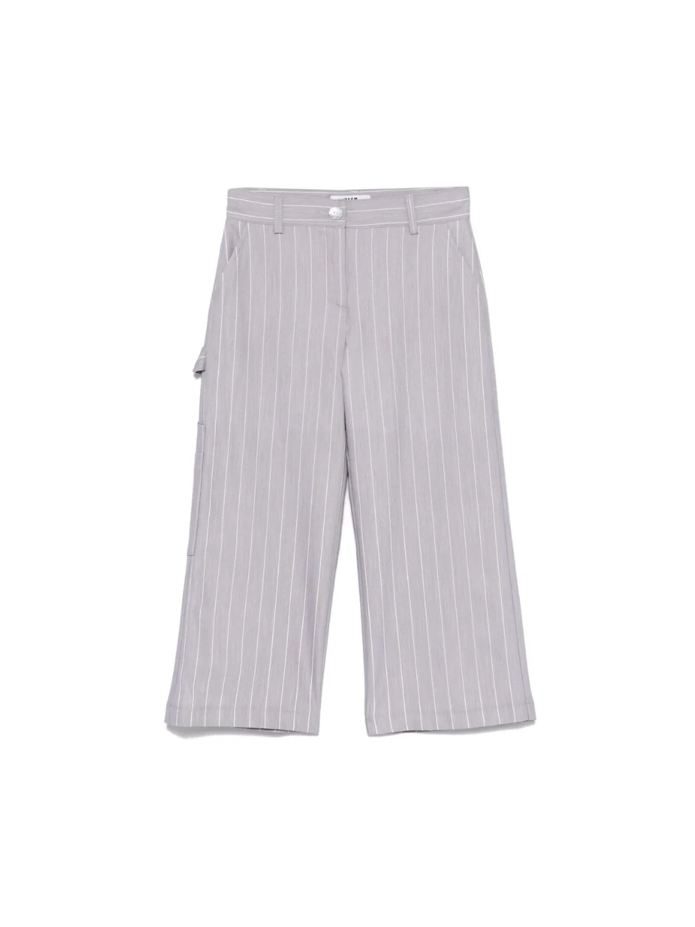 Pantaloni a righe per bambina MSGM Kids grigio con passanti