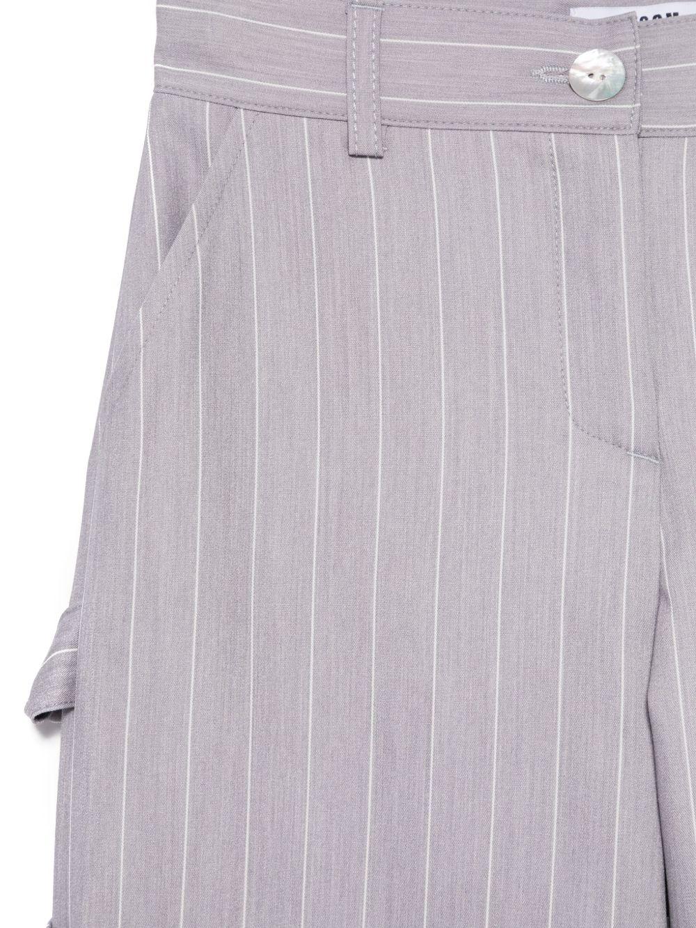Pantaloni a righe per bambina MSGM Kids grigio con passanti - Image 2