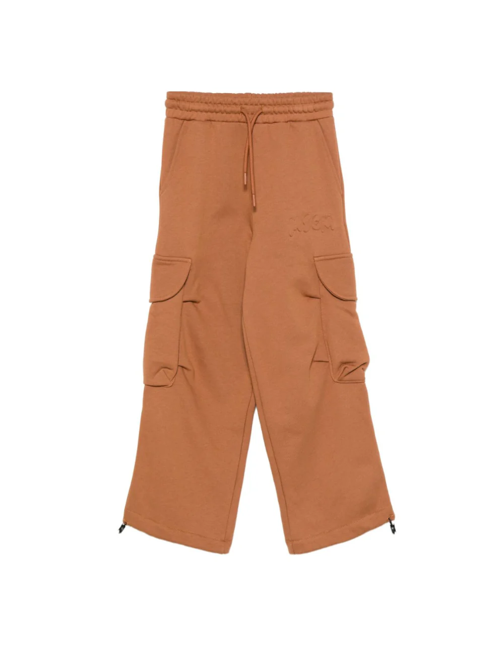 Pantaloni cargo per bambino MSGM Kids marroni con coulisse