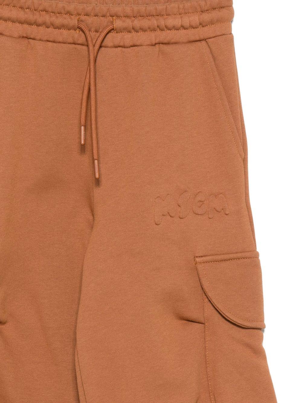 Pantaloni cargo per bambino MSGM Kids marroni con coulisse - Image 2