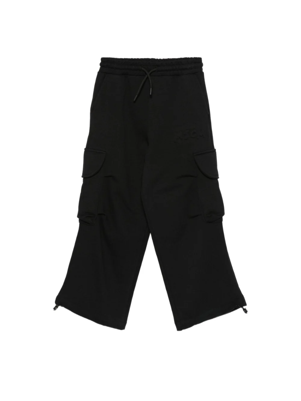 Pantaloni cargo per bambino MSGM Kids neri con coulisse
