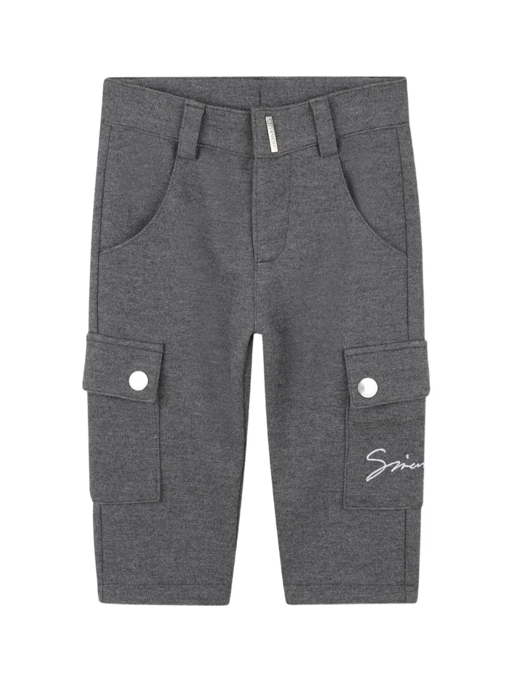 Pantaloni cargo per neonato Givenchy Kids grigi con logo ricamato