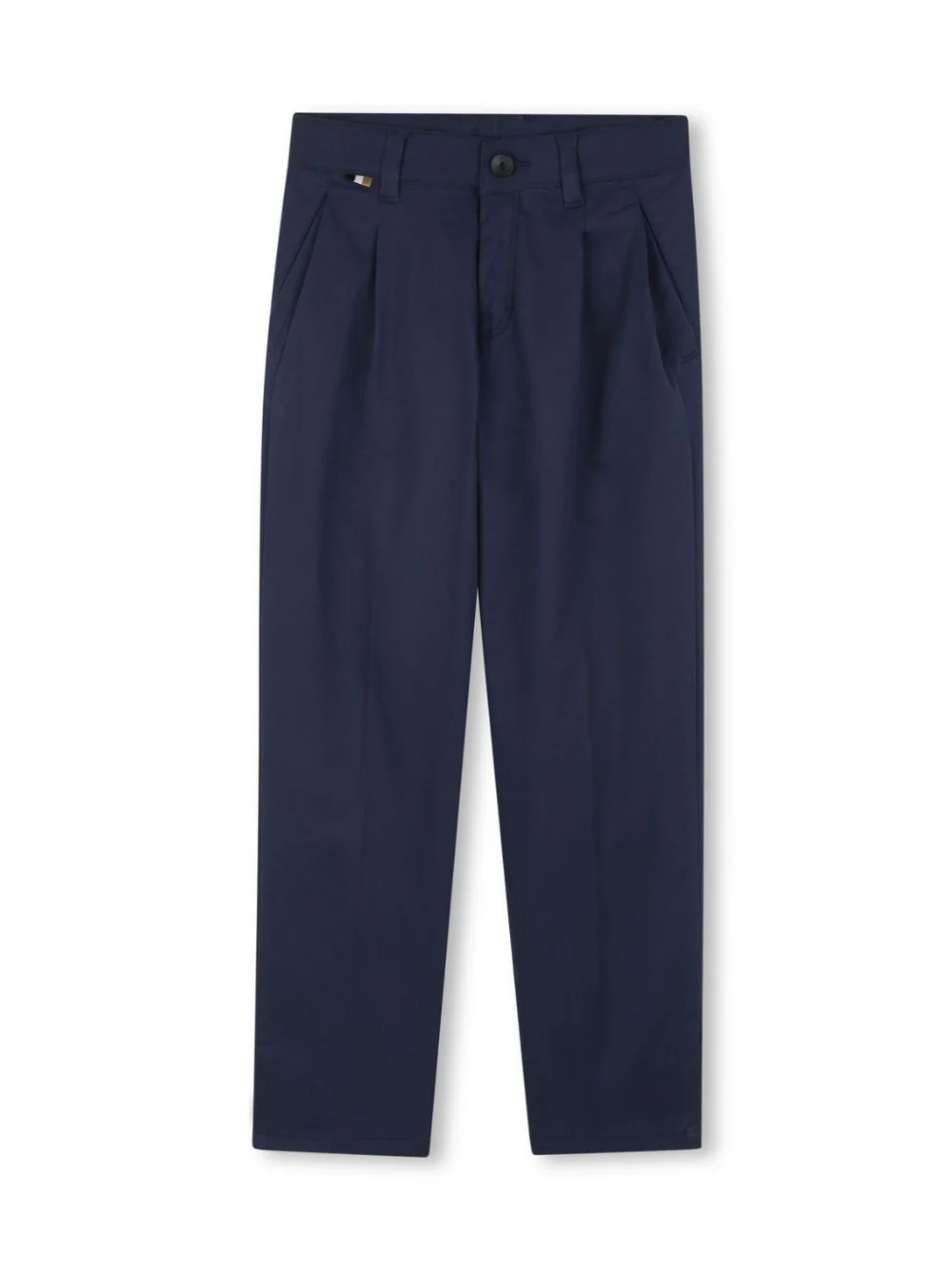 Pantaloni con piega per bambino BOSS Kidswear blu con due tasche diagonali laterali
