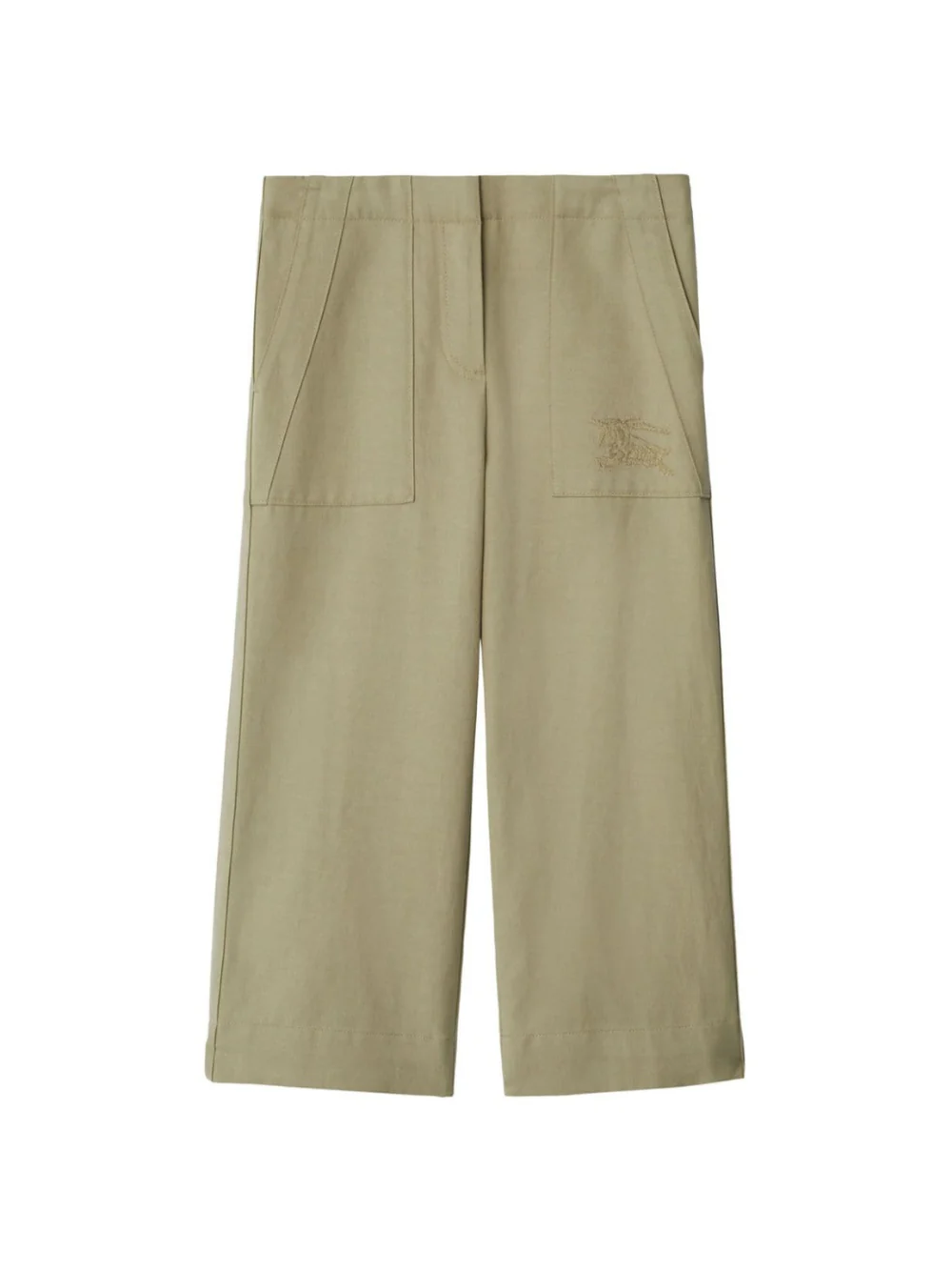 Pantaloni con ricamo Equestrian Knight per bambina Burberry Kids verde con taglio straight