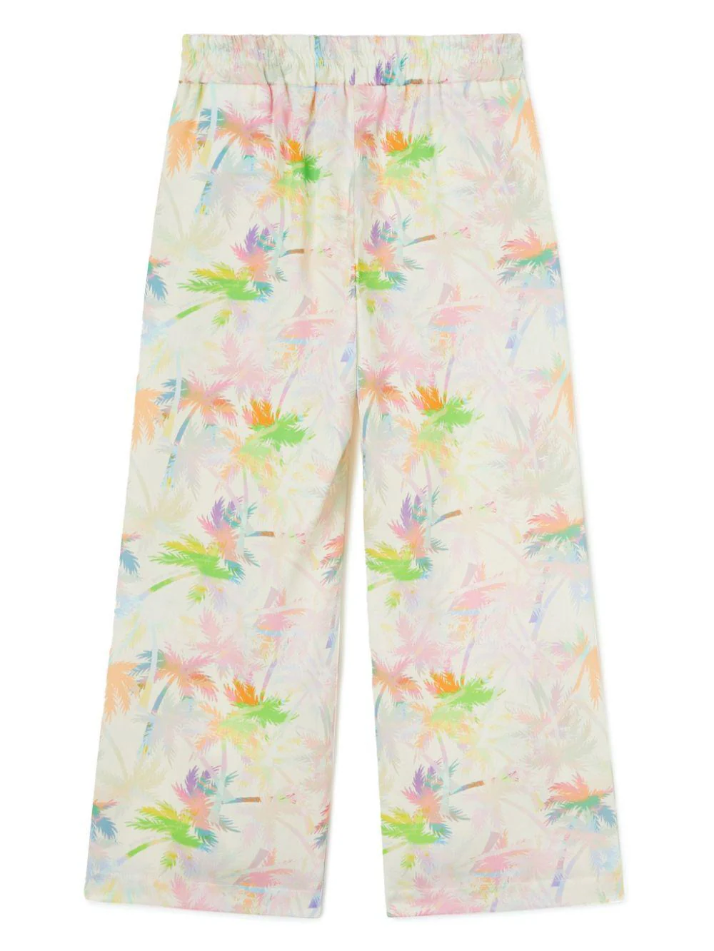 Pantaloni con stampa Palm Tree per bambina Palm Angels Kids bianco con vita elasticizzata - Image 2