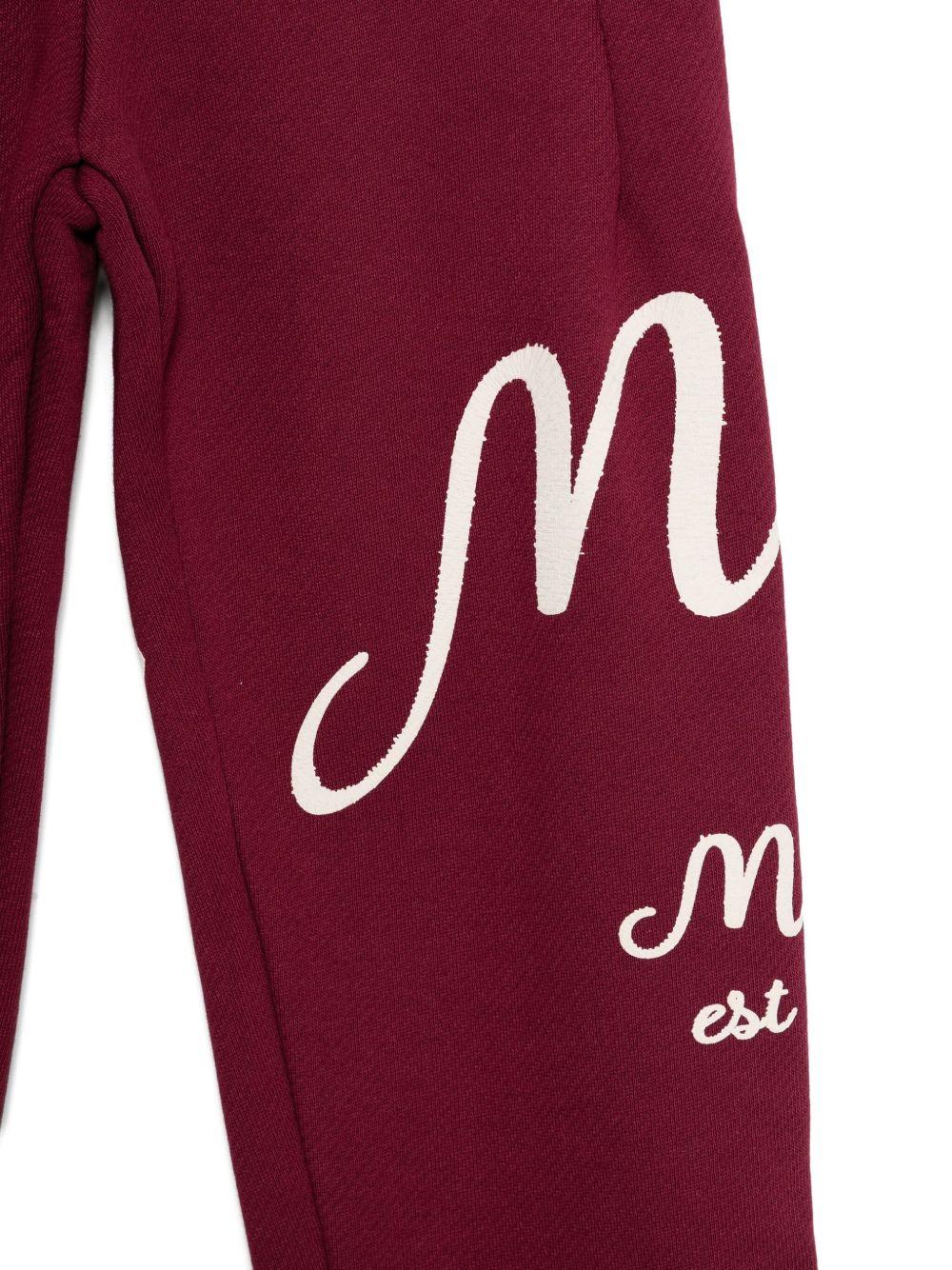 Pantaloni da tuta per bambina MSGM Kids bordeaux con tasche laterali - Image 2