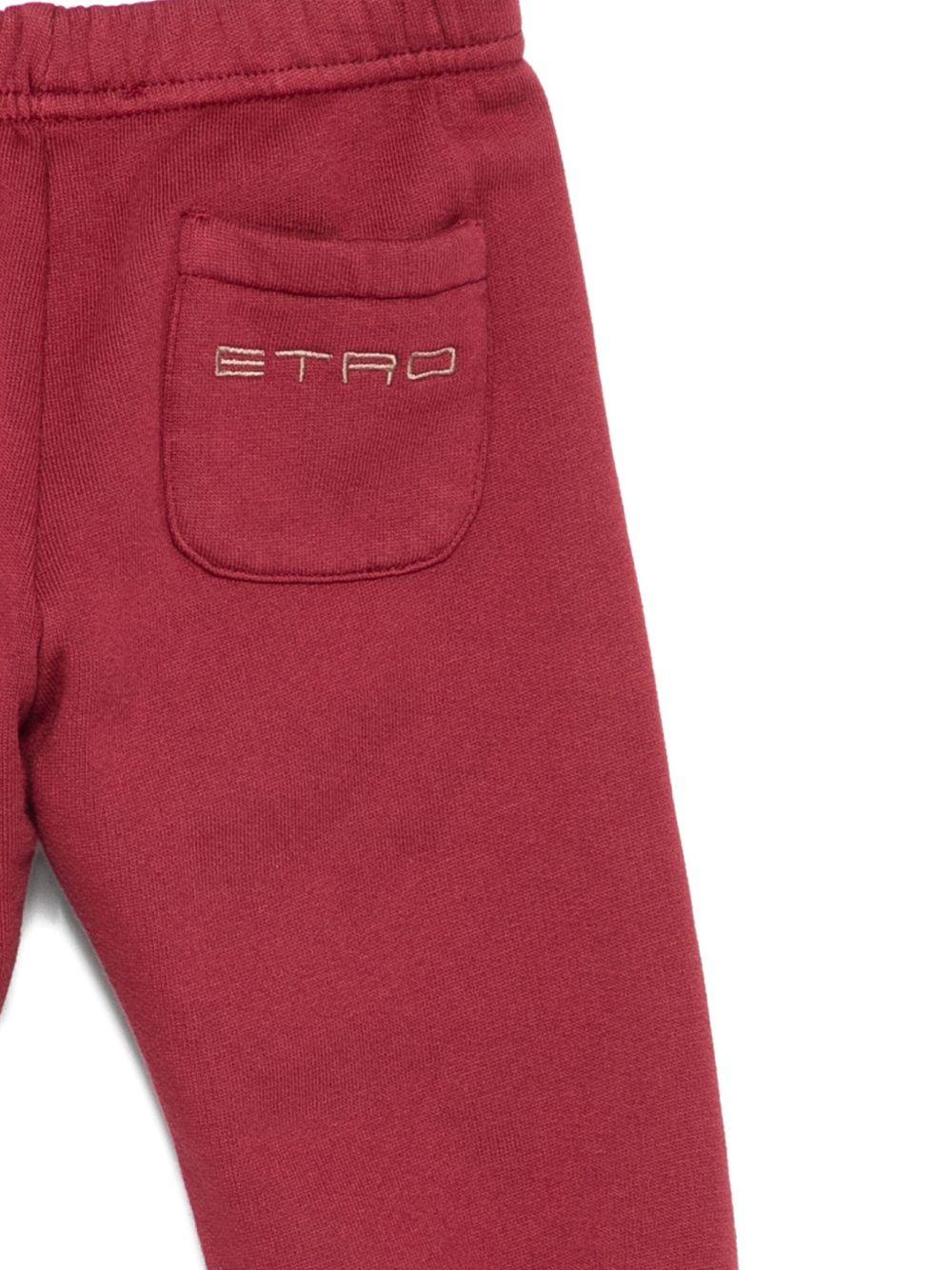 Pantaloni da tuta per neonato ETRO KIDS rossi con logo ricamato - Image 3