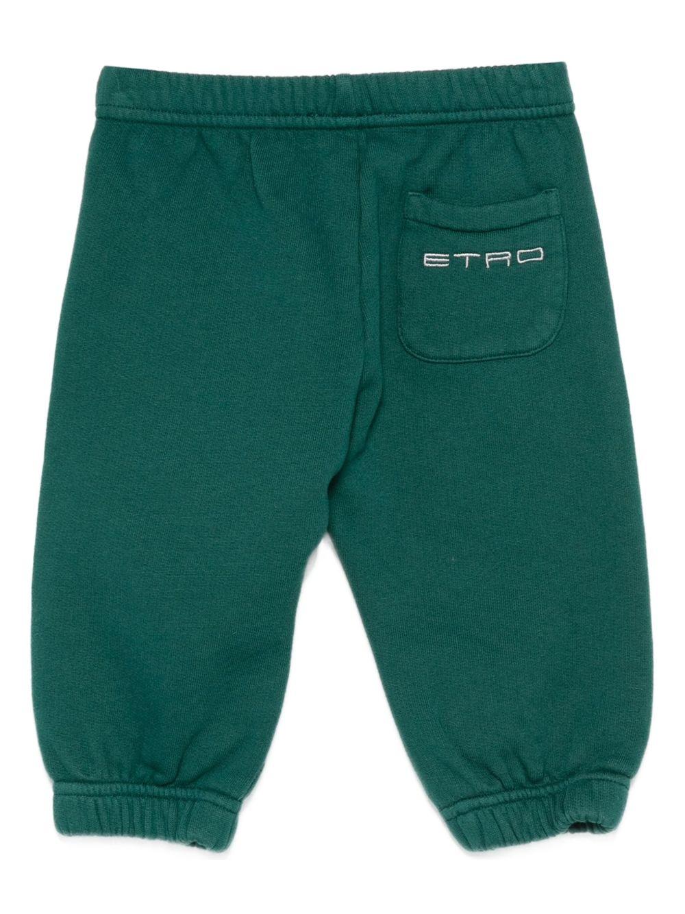 Pantaloni da tuta per neonato ETRO KIDS verdi con polsini elastici - Image 2