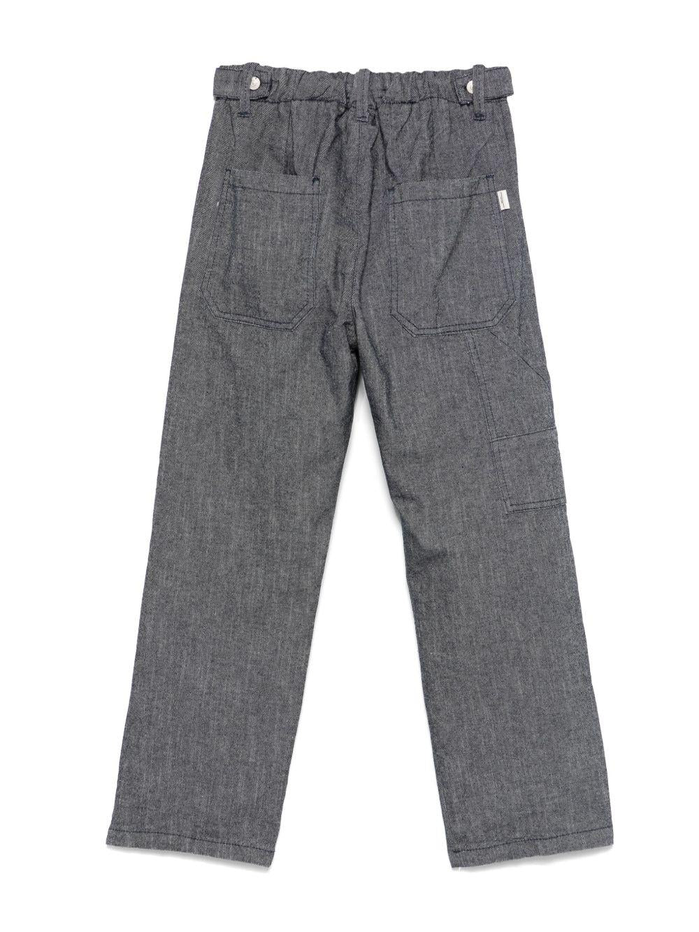 Pantaloni dritti per bambino Paolo Pecora Kids grigio con coulisse - Image 2