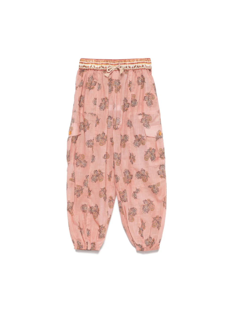 Pantaloni elasticizzati per bambina ZIMMERMANN Kids rosa con stampa floreale