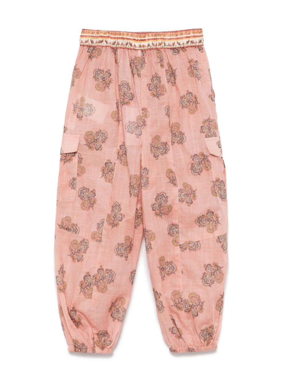 Pantaloni elasticizzati per bambina ZIMMERMANN Kids rosa con stampa floreale - Image 2