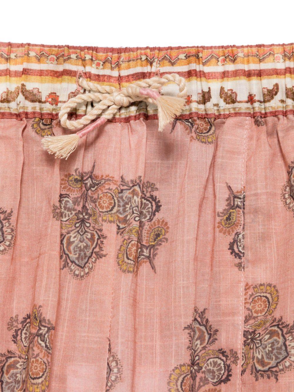Pantaloni elasticizzati per bambina ZIMMERMANN Kids rosa con stampa floreale - Image 3