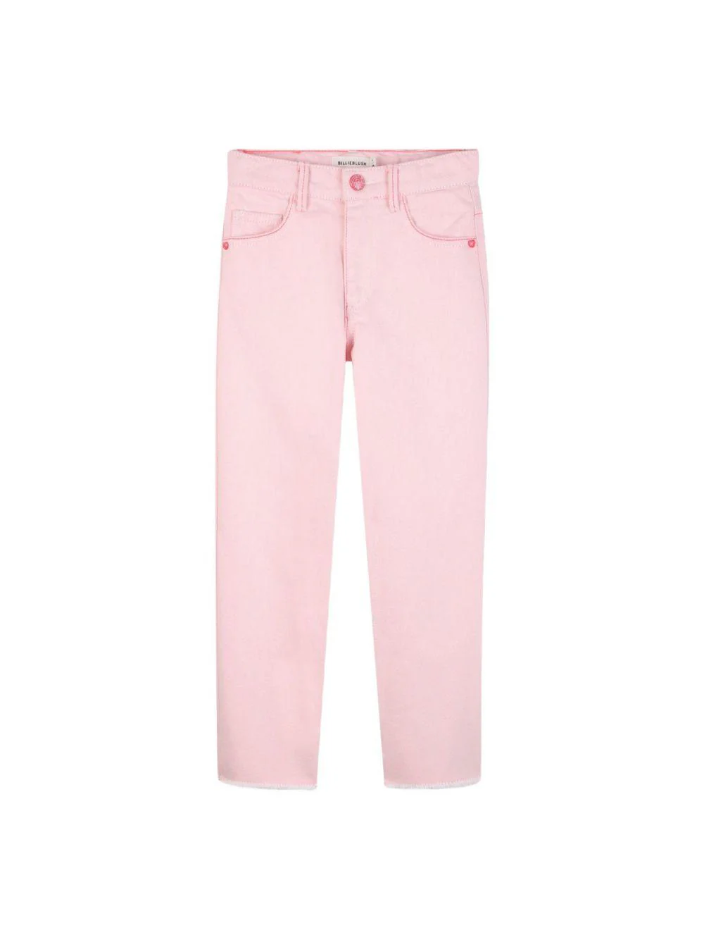 Pantaloni per bambina Billieblush rosa con tasche in paillettes