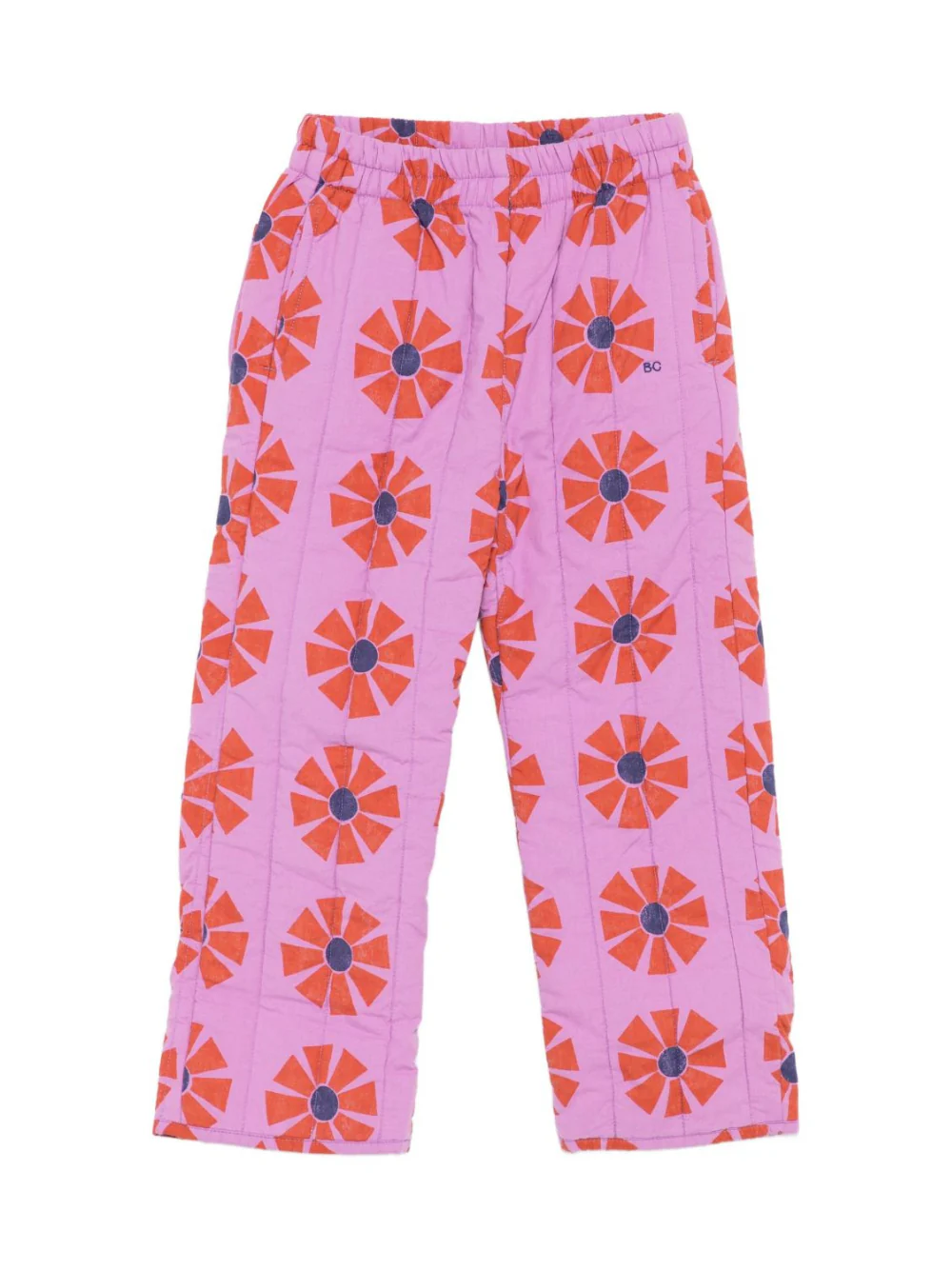 Pantaloni per bambina Bobo Choses rosa con stampa a fiori