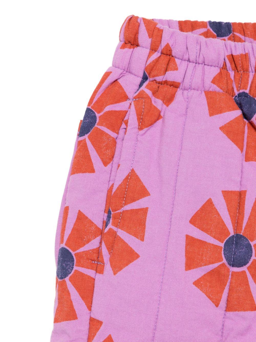 Pantaloni per bambina Bobo Choses rosa con stampa a fiori - Image 2