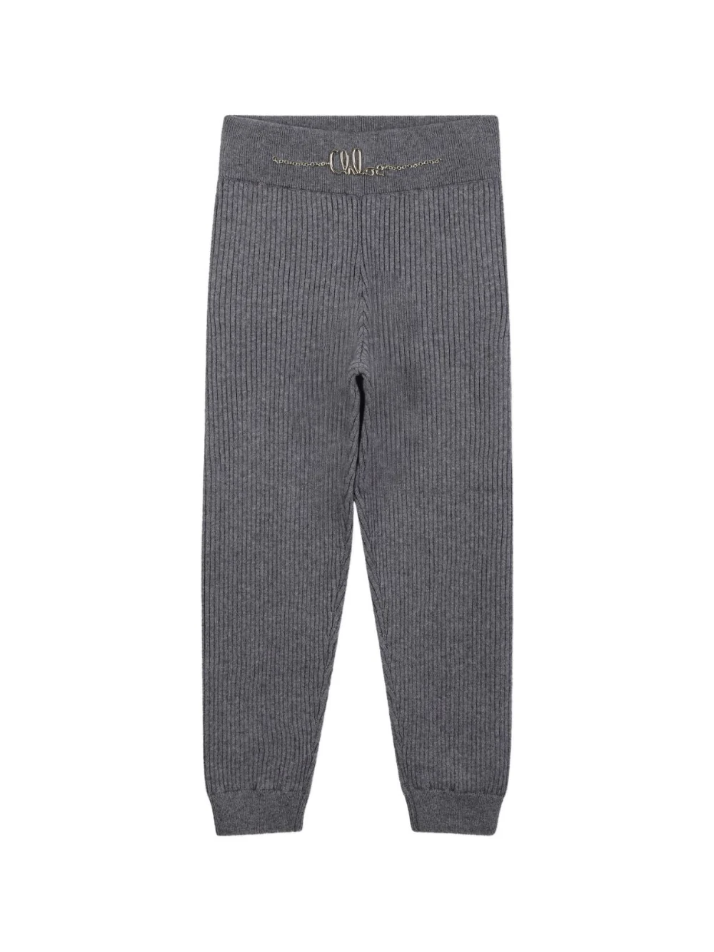 Pantaloni per bambina Chloé Kids grigi con gamba affusolata
