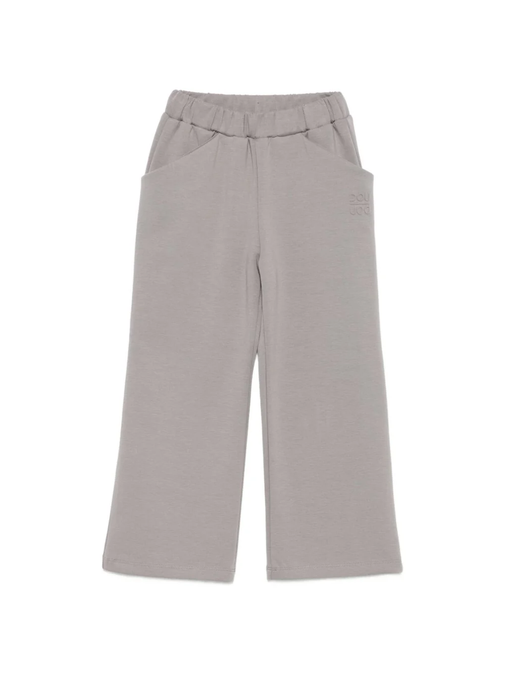 Pantaloni per bambina Douuod Kids grigi con logo goffrato