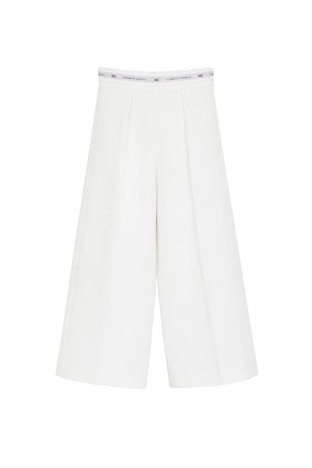 Pantaloni per bambina Elisabetta Franchi La Mia Bambina bianchi con banda logo
