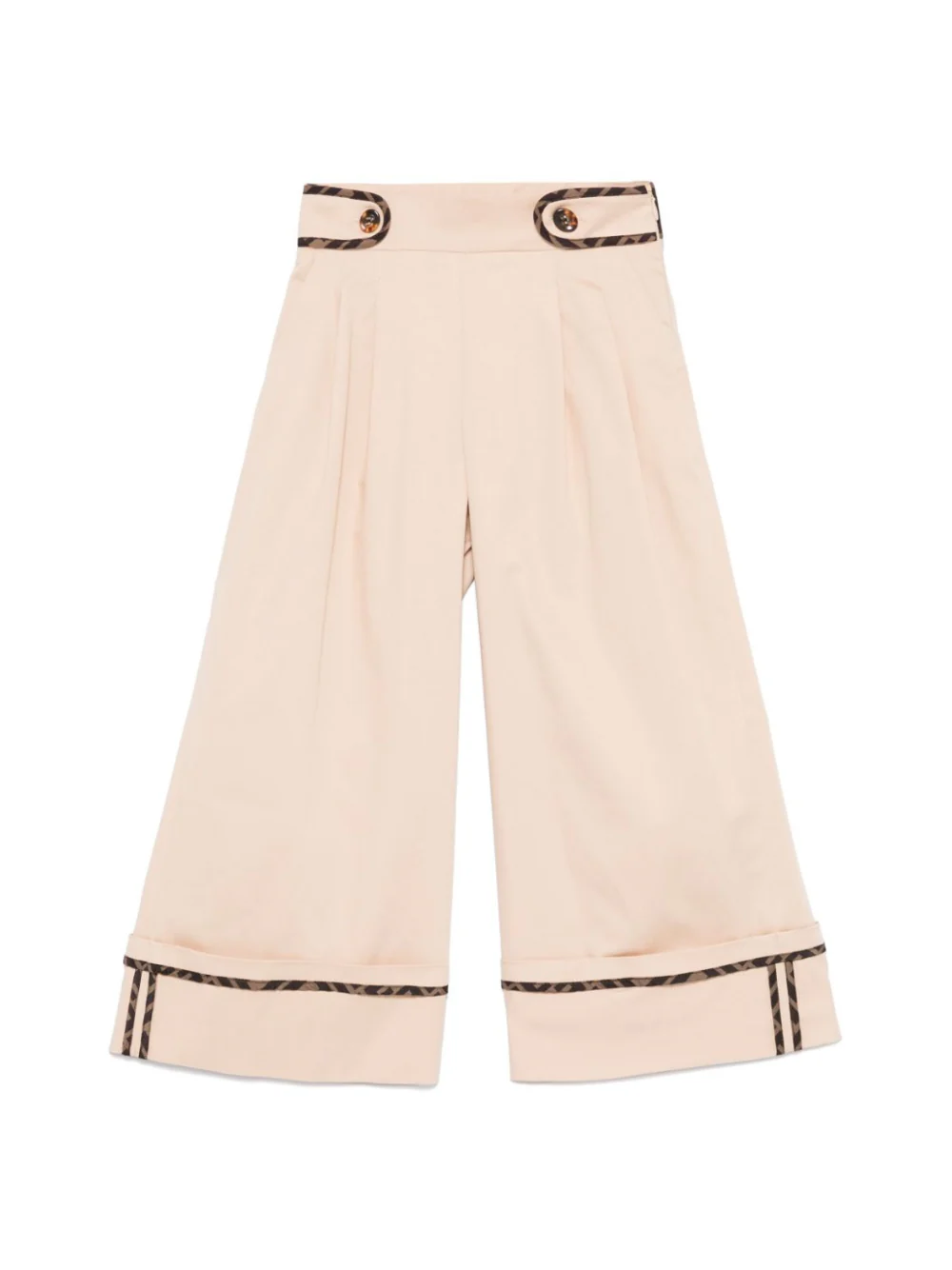 Pantaloni per bambina Fendi Kids beige modello svasato