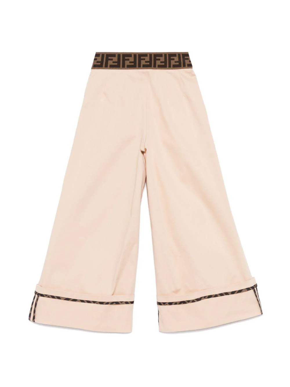 Pantaloni per bambina Fendi Kids beige modello svasato - Image 2