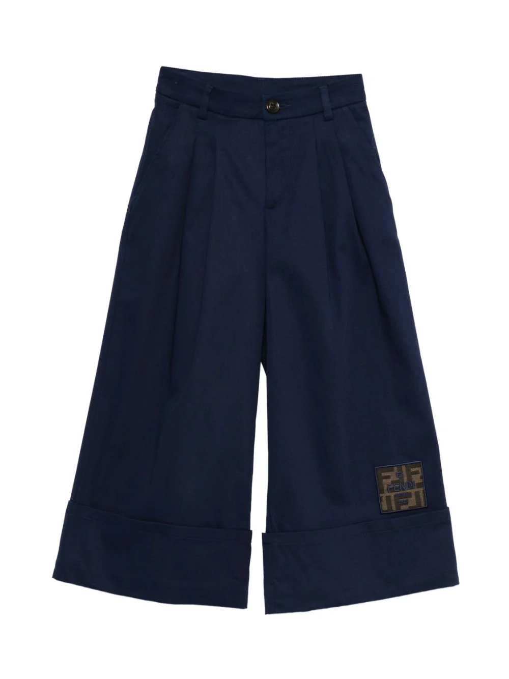 Pantaloni per bambina Fendi Kids blu con pinces