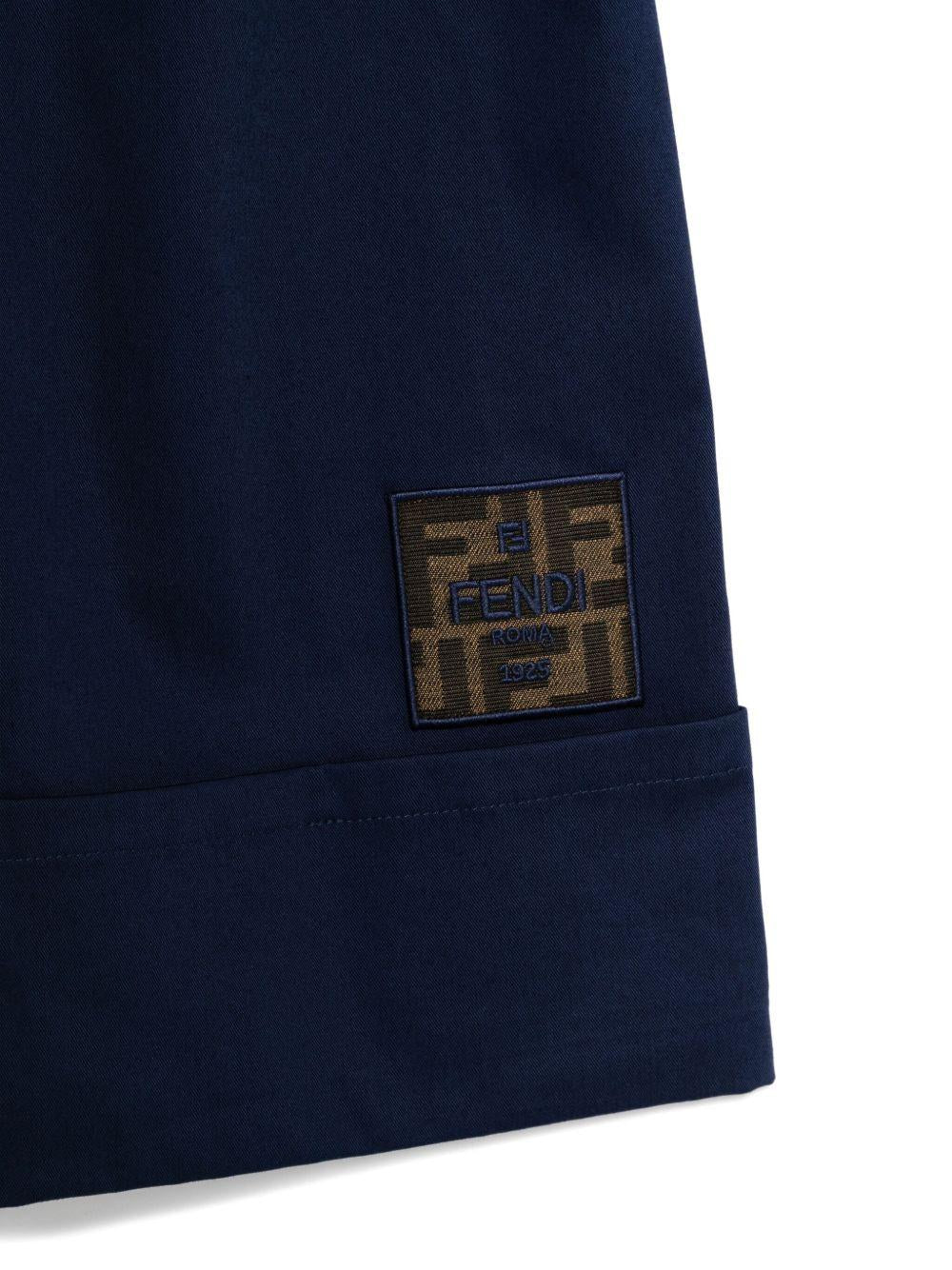 Pantaloni per bambina Fendi Kids blu con pinces - Image 2