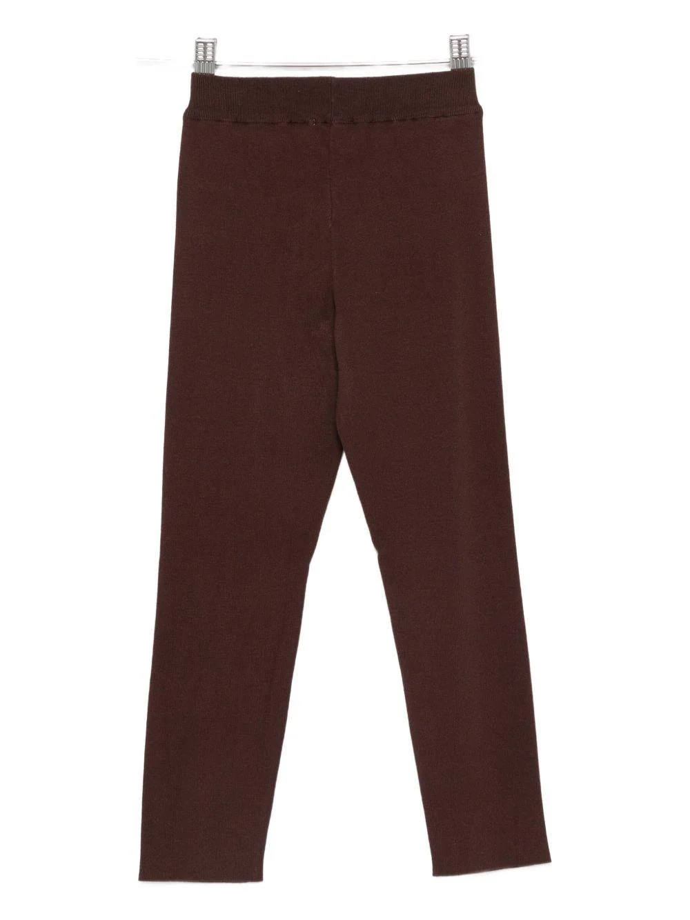 Pantaloni per bambina Laneus Kids marroni con logo ricamato sul davanti - Image 2