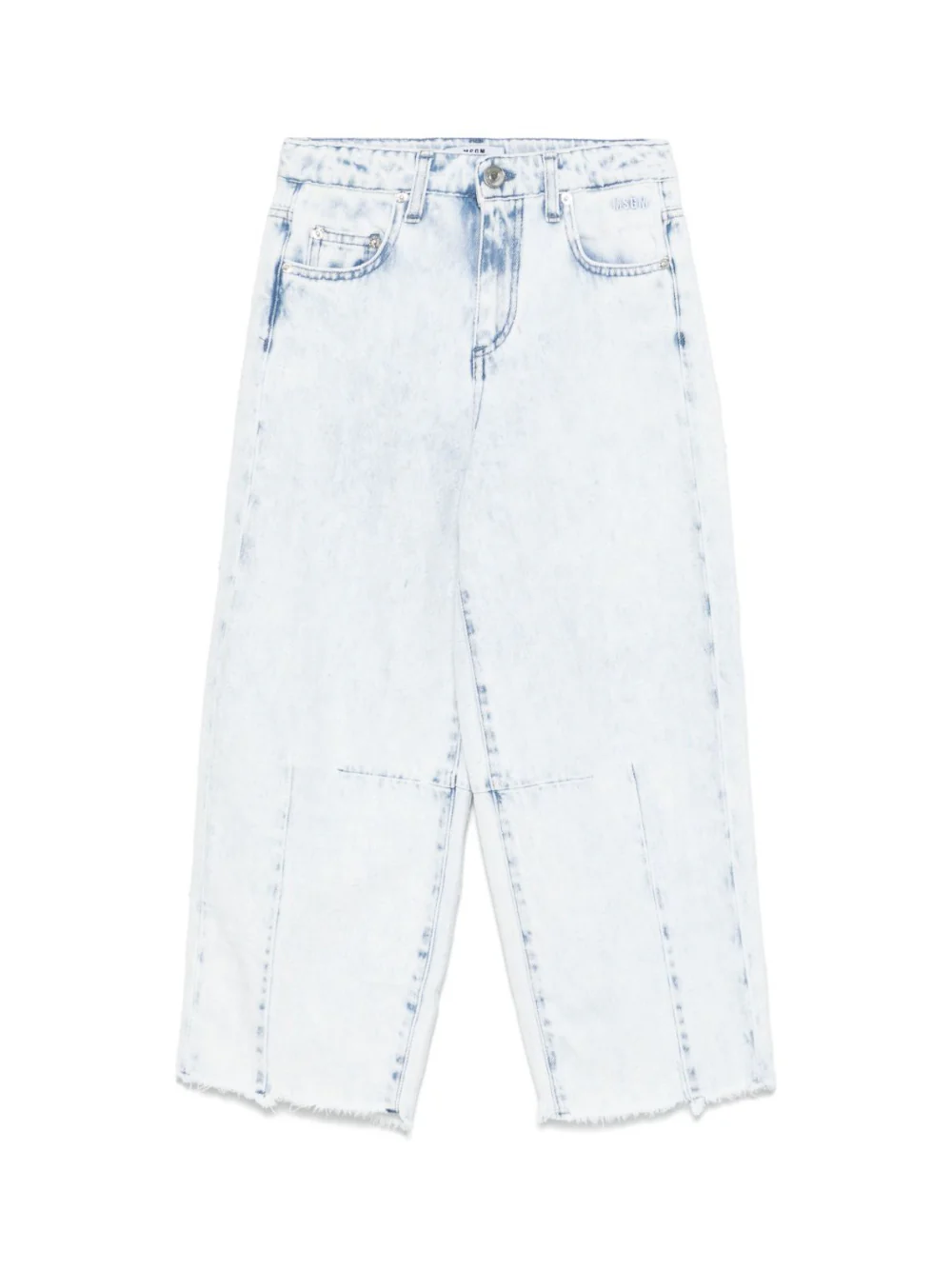 Pantaloni per bambina MSGM Kids denim con effetto vissurto