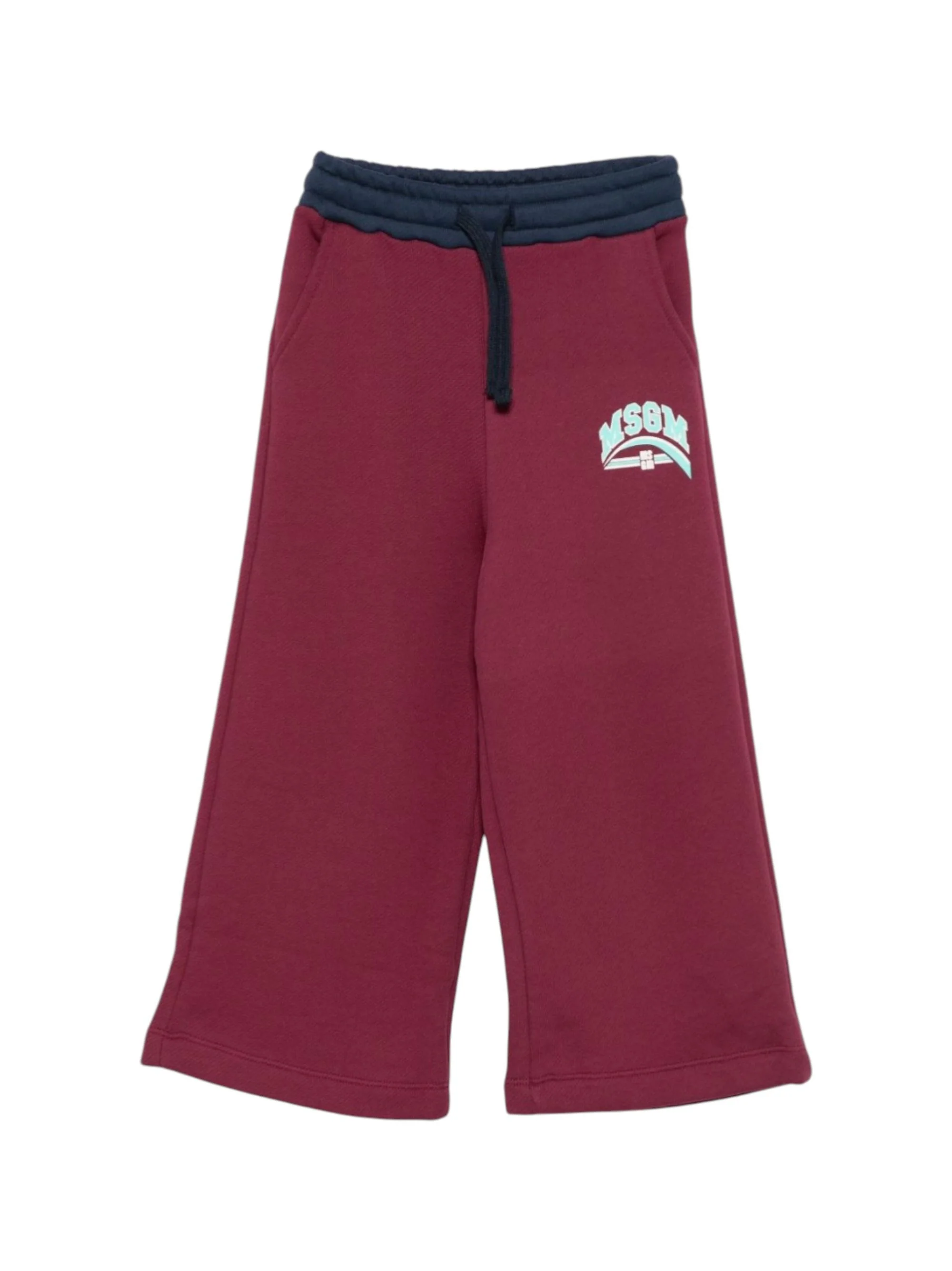Pantaloni per bambina MSGM Kids rossi con stampa del logo