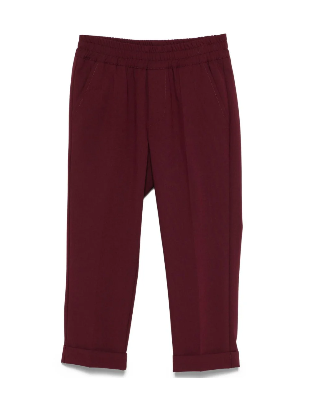 Pantaloni per bambini MSGM Kids bordeaux con elastico in vita e orli svasati