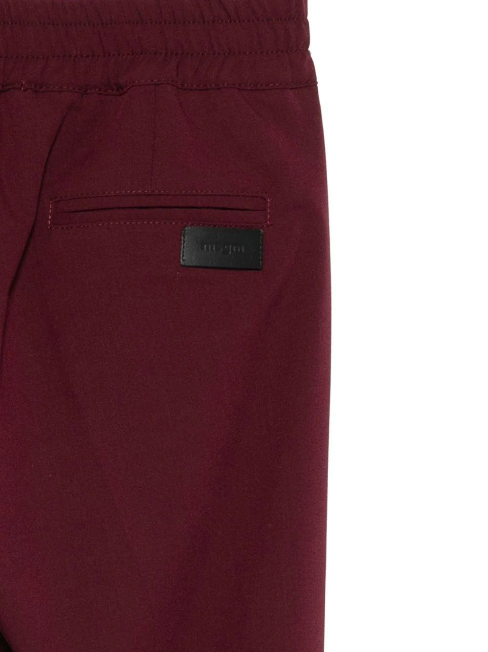 Pantaloni per bambini MSGM Kids bordeaux con elastico in vita e orli svasati - Image 2