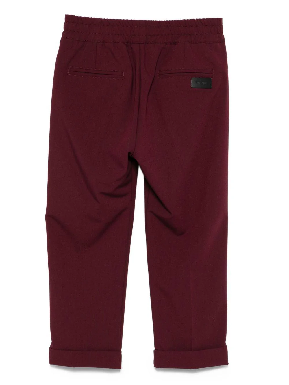 Pantaloni per bambini MSGM Kids bordeaux con elastico in vita e orli svasati - Image 3