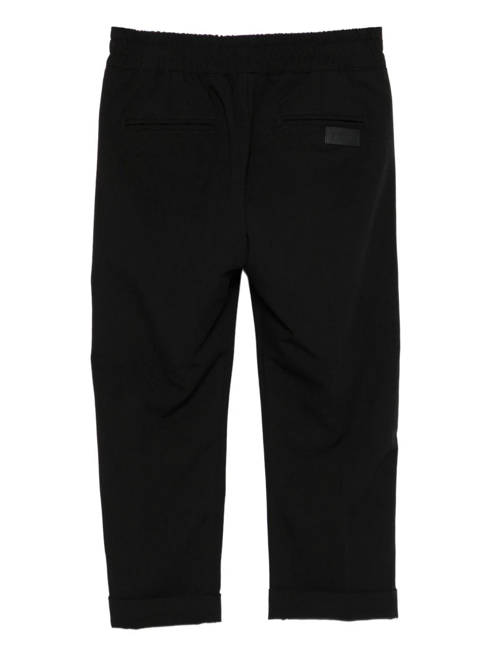 Pantaloni per bambini MSGM Kids neri con elastico in vita e orli svasati - Image 3