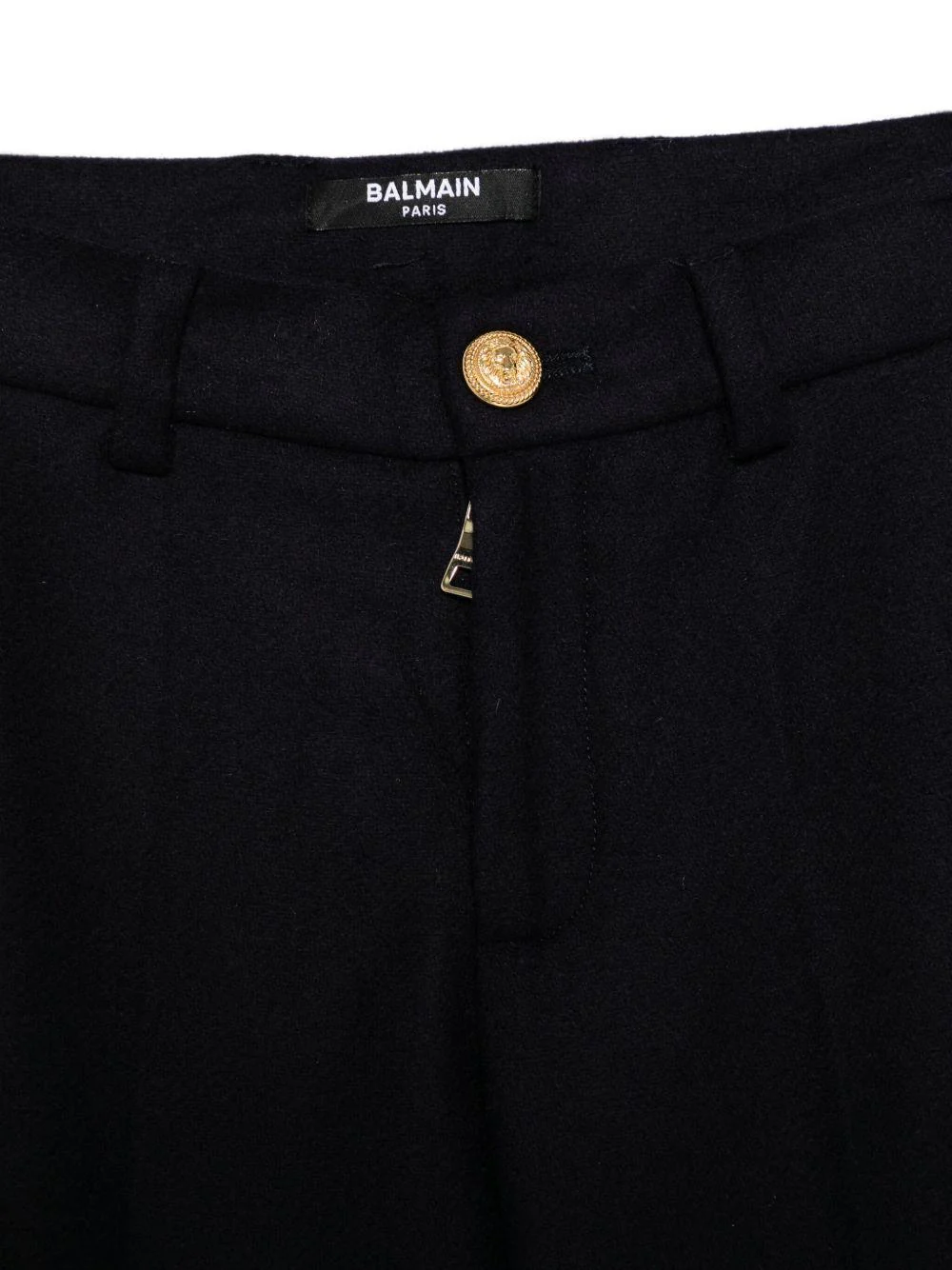 Pantaloni per bambino Balmain Kids blu con logo ricamato - Image 2