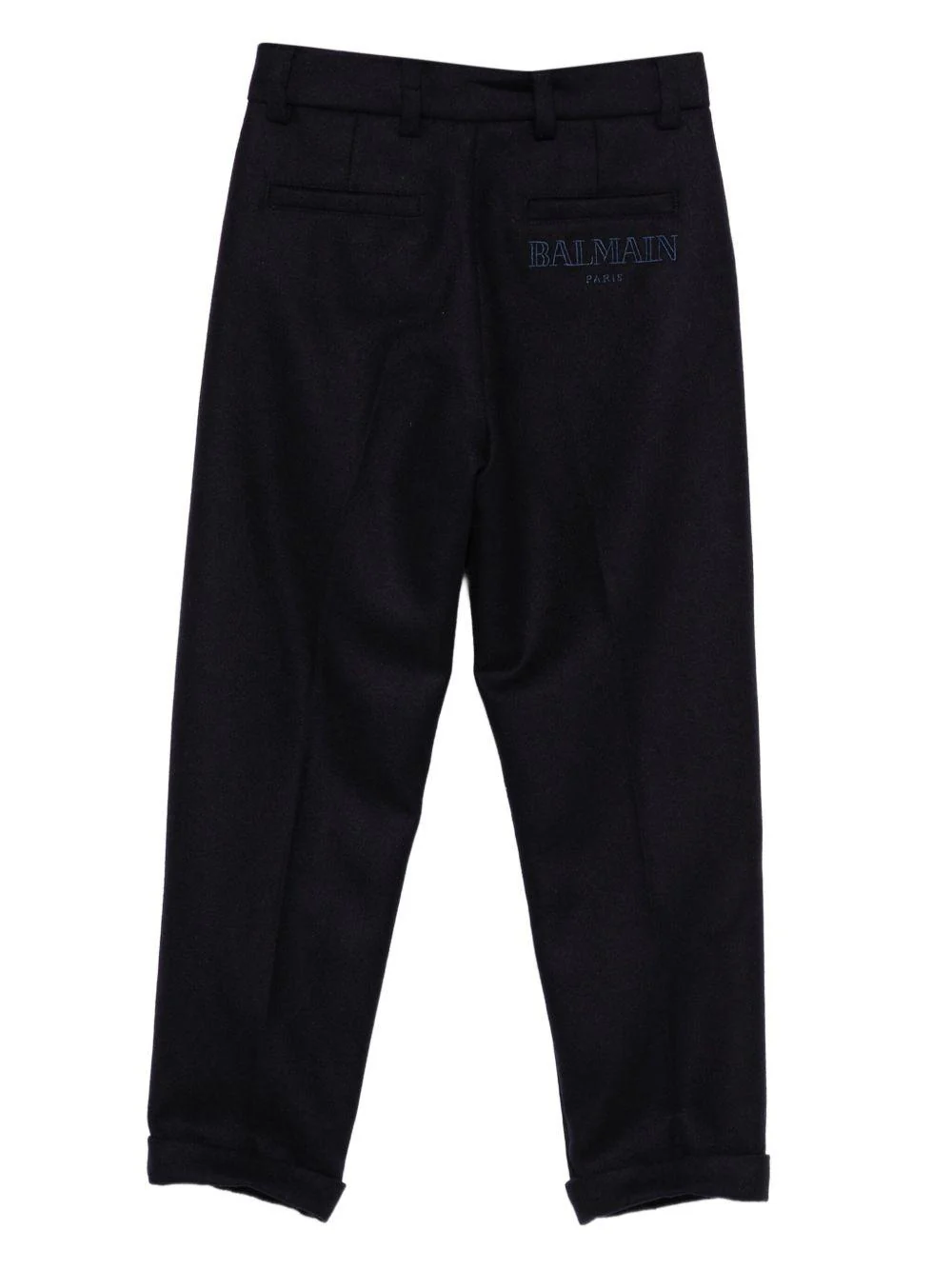 Pantaloni per bambino Balmain Kids blu con logo ricamato - Image 3
