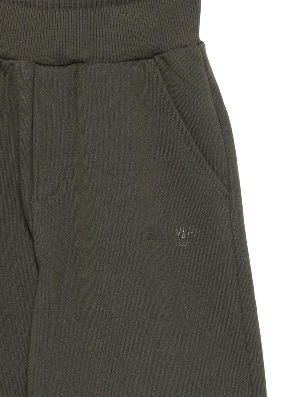 Pantaloni per bambino Balmain Kids verdi con logo - Image 2