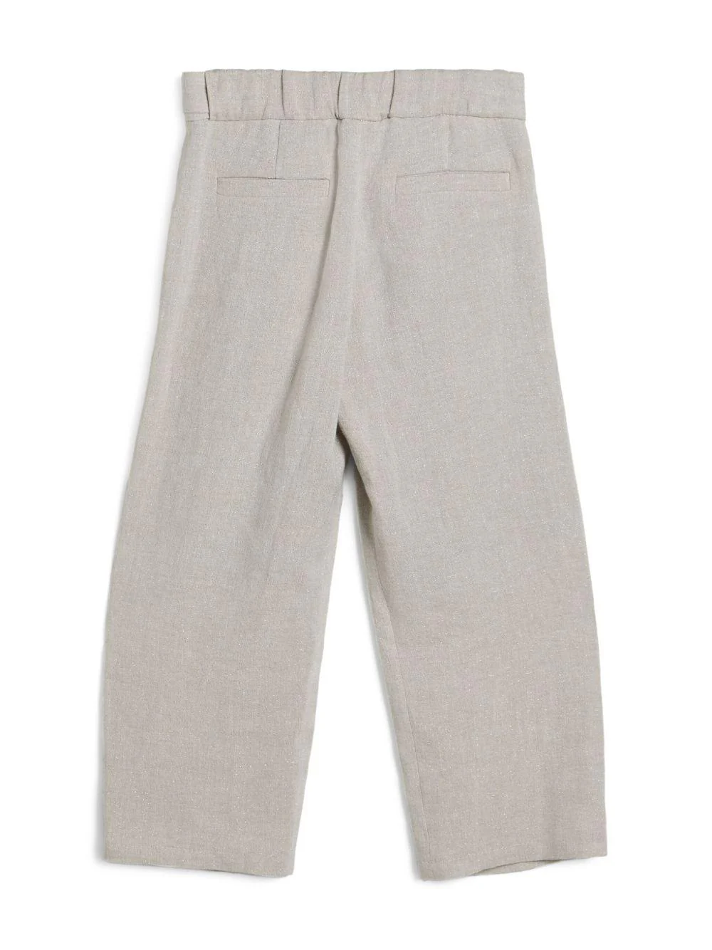 Pantaloni per bambino Brunello Cucinelli Kids beige con piega - Image 3