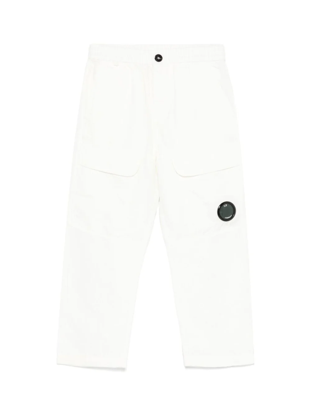 Pantaloni per bambino C.P. Company Kids bianco con applicazione