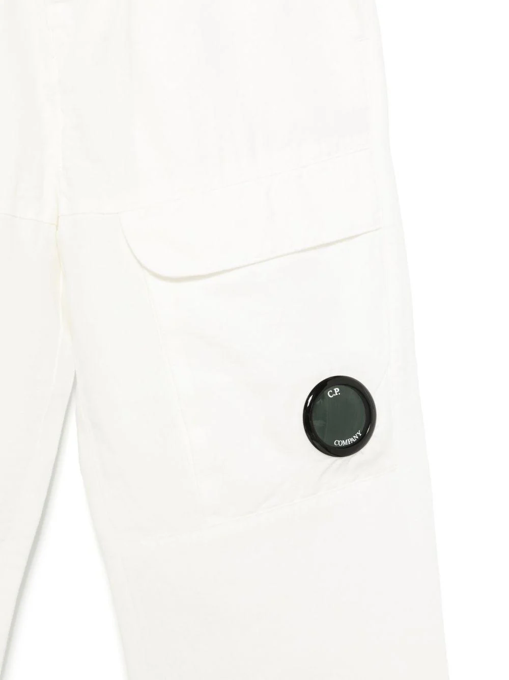 Pantaloni per bambino C.P. Company Kids bianco con applicazione - Image 3