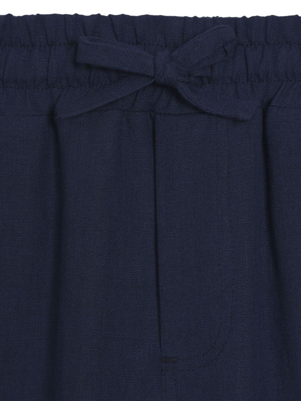 Pantaloni per bambino Dolce & Gabbana Kids blu con coulisse in vita - Image 4