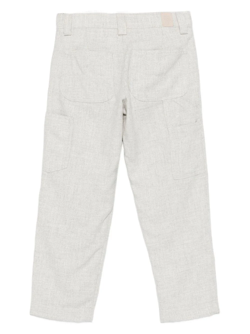 Pantaloni per bambino Eleventy Kids grigi con tasche posteriori applicate - Image 3