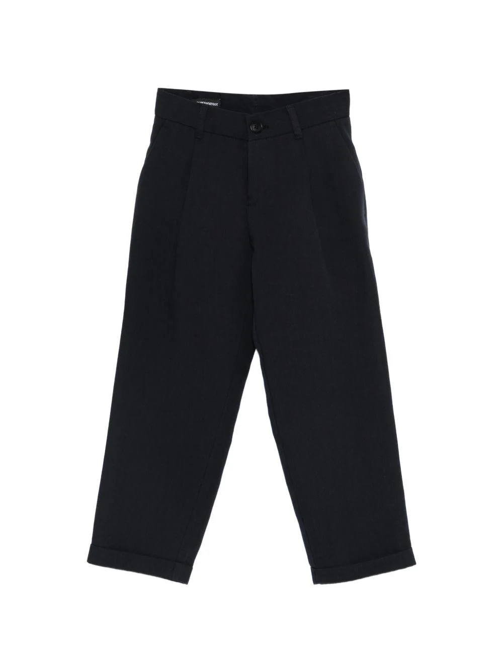 Pantaloni per bambino Emporio Armani Kids blu con dettagli plissettati