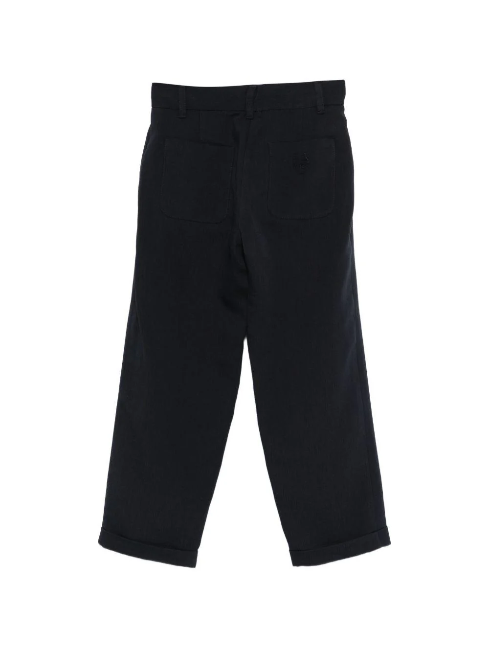 Pantaloni per bambino Emporio Armani Kids blu con dettagli plissettati - Image 2