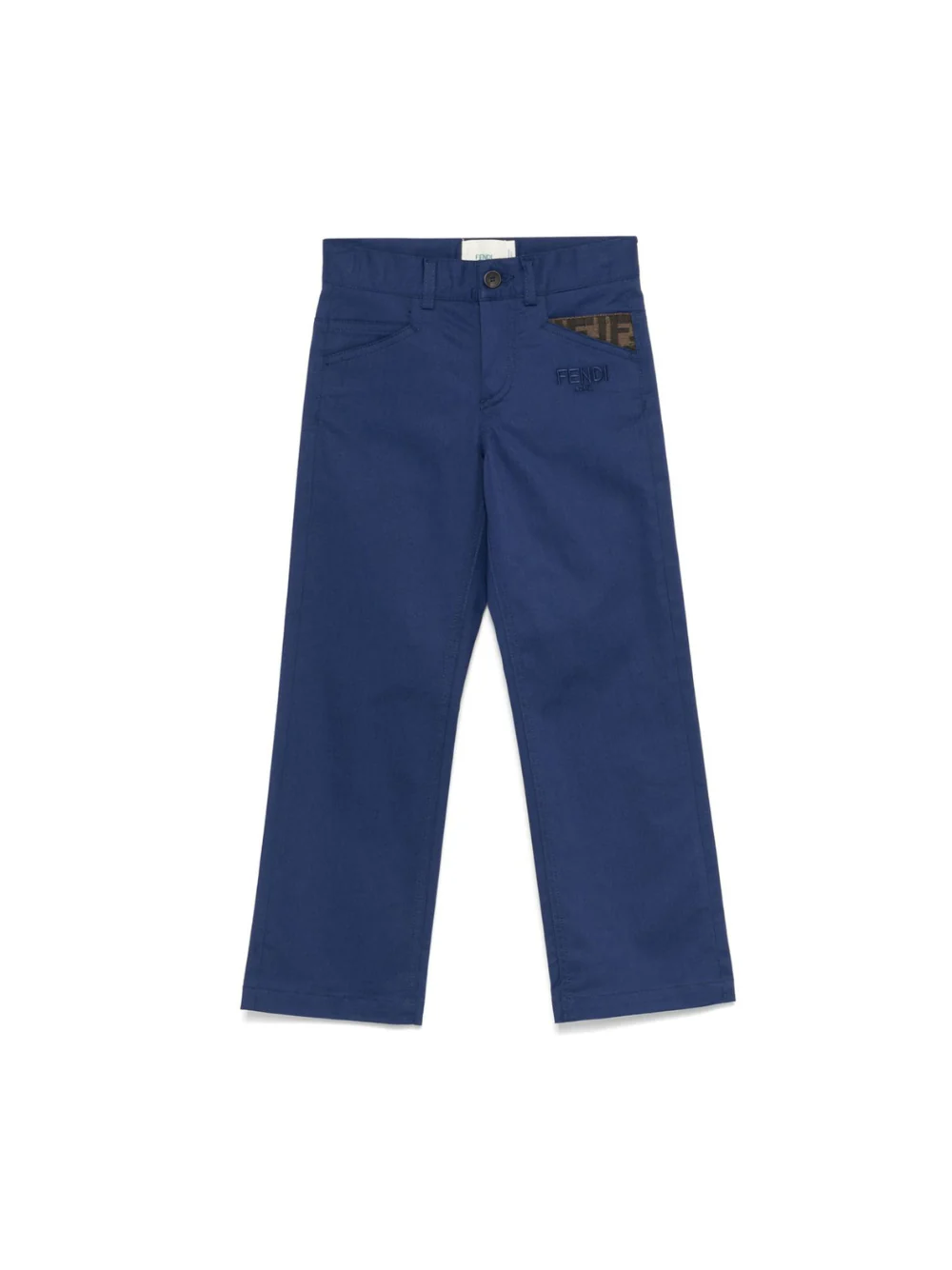 Pantaloni per bambino Fendi Kids blu con taglio dritto